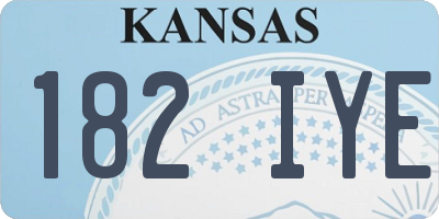 KS license plate 182IYE