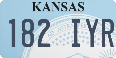 KS license plate 182IYR