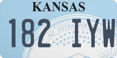 KS license plate 182IYW