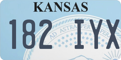 KS license plate 182IYX