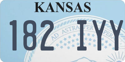 KS license plate 182IYY