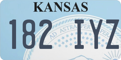 KS license plate 182IYZ