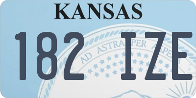 KS license plate 182IZE