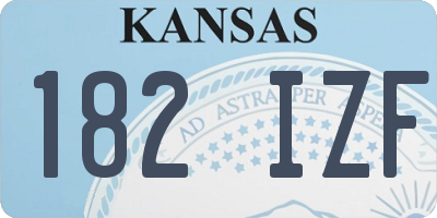 KS license plate 182IZF