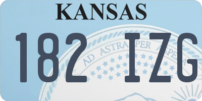 KS license plate 182IZG
