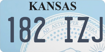 KS license plate 182IZJ