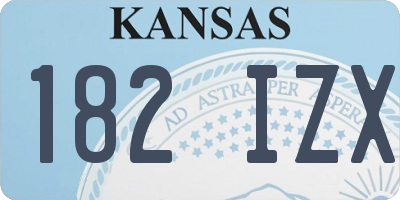 KS license plate 182IZX
