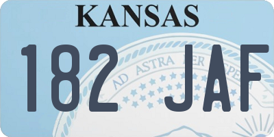 KS license plate 182JAF