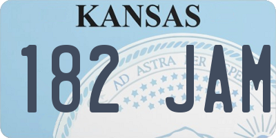 KS license plate 182JAM