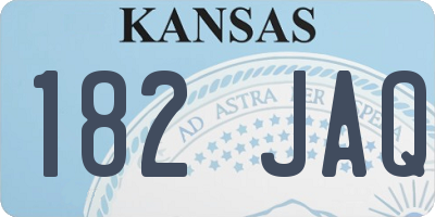KS license plate 182JAQ