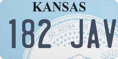 KS license plate 182JAV