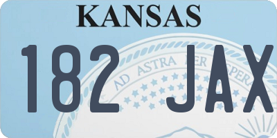 KS license plate 182JAX