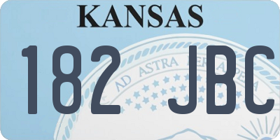 KS license plate 182JBC