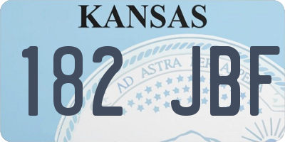 KS license plate 182JBF