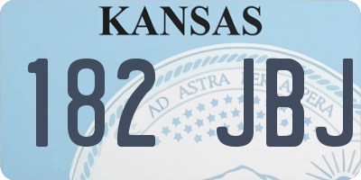 KS license plate 182JBJ