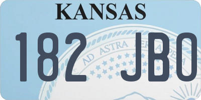 KS license plate 182JBO