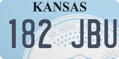 KS license plate 182JBU