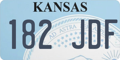 KS license plate 182JDF