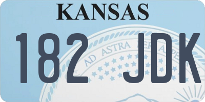 KS license plate 182JDK