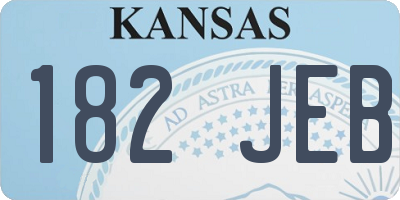 KS license plate 182JEB