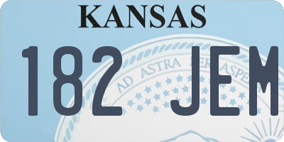 KS license plate 182JEM
