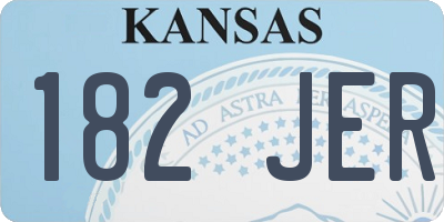 KS license plate 182JER