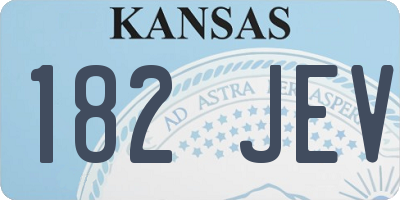 KS license plate 182JEV