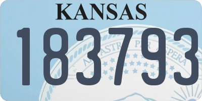 KS license plate 183793