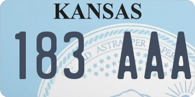 KS license plate 183AAA