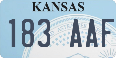 KS license plate 183AAF