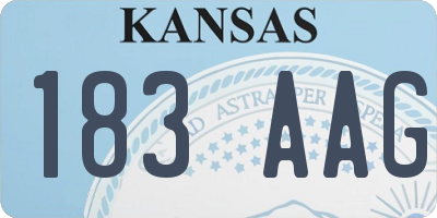 KS license plate 183AAG