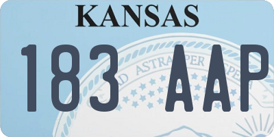 KS license plate 183AAP