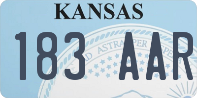 KS license plate 183AAR