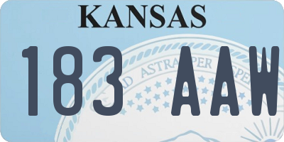 KS license plate 183AAW