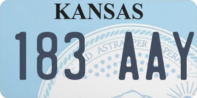 KS license plate 183AAY