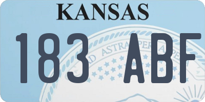 KS license plate 183ABF