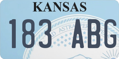 KS license plate 183ABG