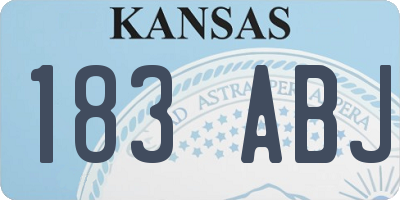 KS license plate 183ABJ