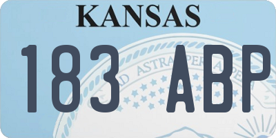 KS license plate 183ABP
