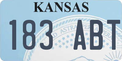 KS license plate 183ABT