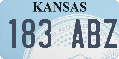 KS license plate 183ABZ
