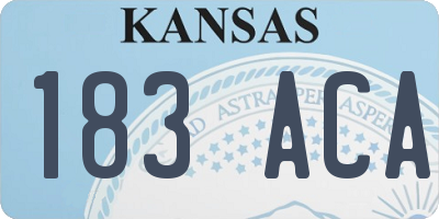 KS license plate 183ACA