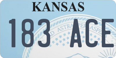 KS license plate 183ACE