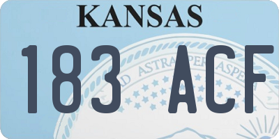 KS license plate 183ACF