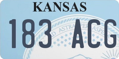 KS license plate 183ACG
