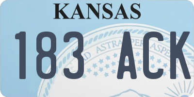 KS license plate 183ACK