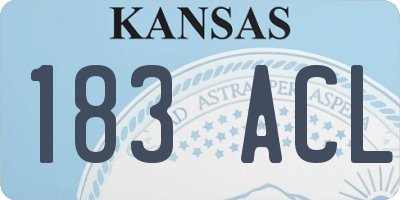 KS license plate 183ACL