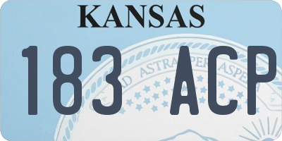 KS license plate 183ACP