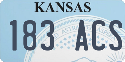 KS license plate 183ACS