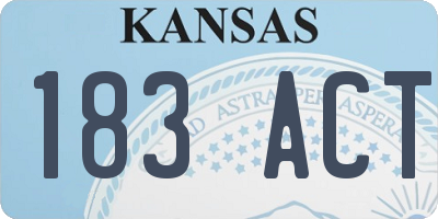 KS license plate 183ACT